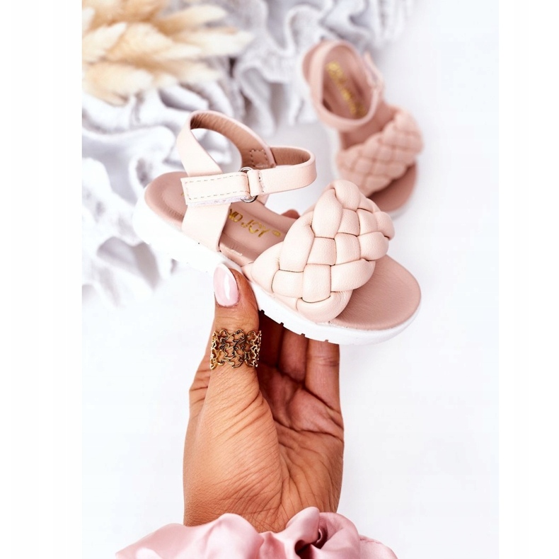 Djevojke sandale s ružičastom pletenicom ružičasta 5