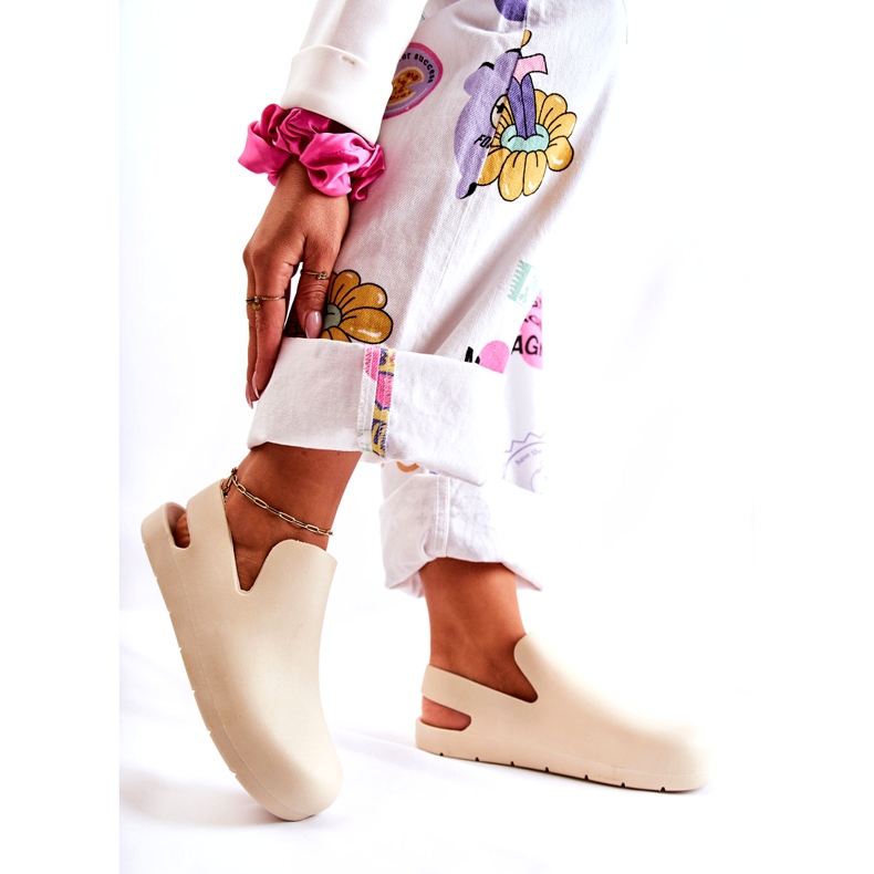 FS1 Modne gumene klompe svijetlobež Meriko 4