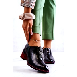 S.Barski Lakirane moderne cipele na crno-crvenoj Lorena kocki crna crvena 1