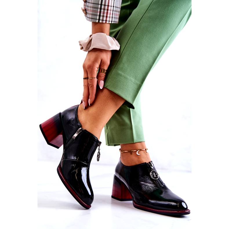 S.Barski Lakirane moderne cipele na crno-crvenoj Lorena kocki crvena 2