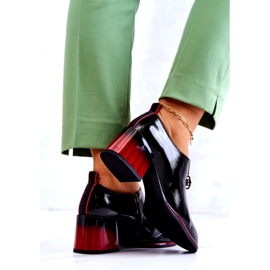 S.Barski Lakirane moderne cipele na crno-crvenoj Lorena kocki crna crvena 4