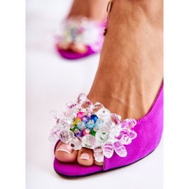 PA2 Modne sandale od antilopa s fuksijom Meriss ukrasom ružičasta 2