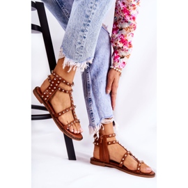 PG1 Ženske sandale s čepovima Smeđe Cavos smeđa 1