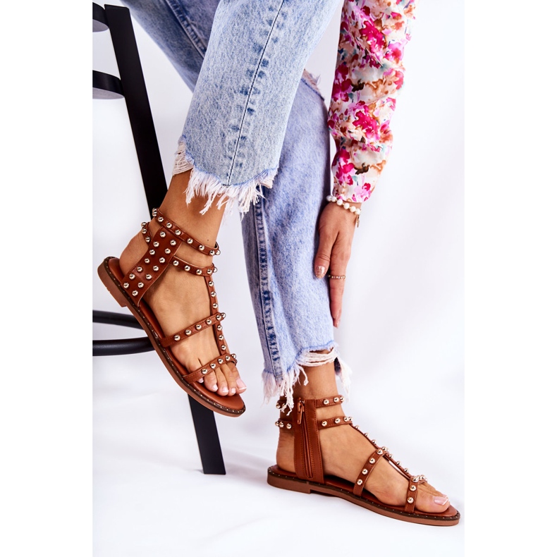 PG1 Ženske sandale s čepovima Smeđe Cavos smeđa 1