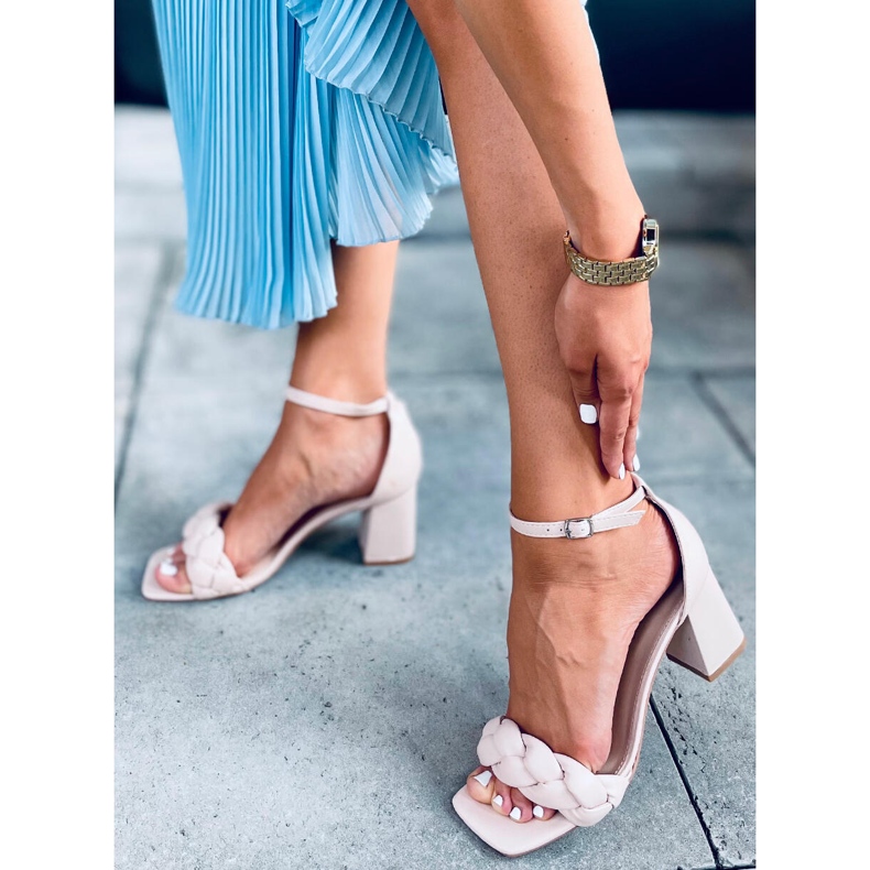 Denise Beige sandale na visoku petu bež 2