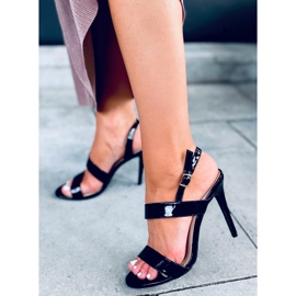 Sandale na visoku petu Amanda Black crno 1