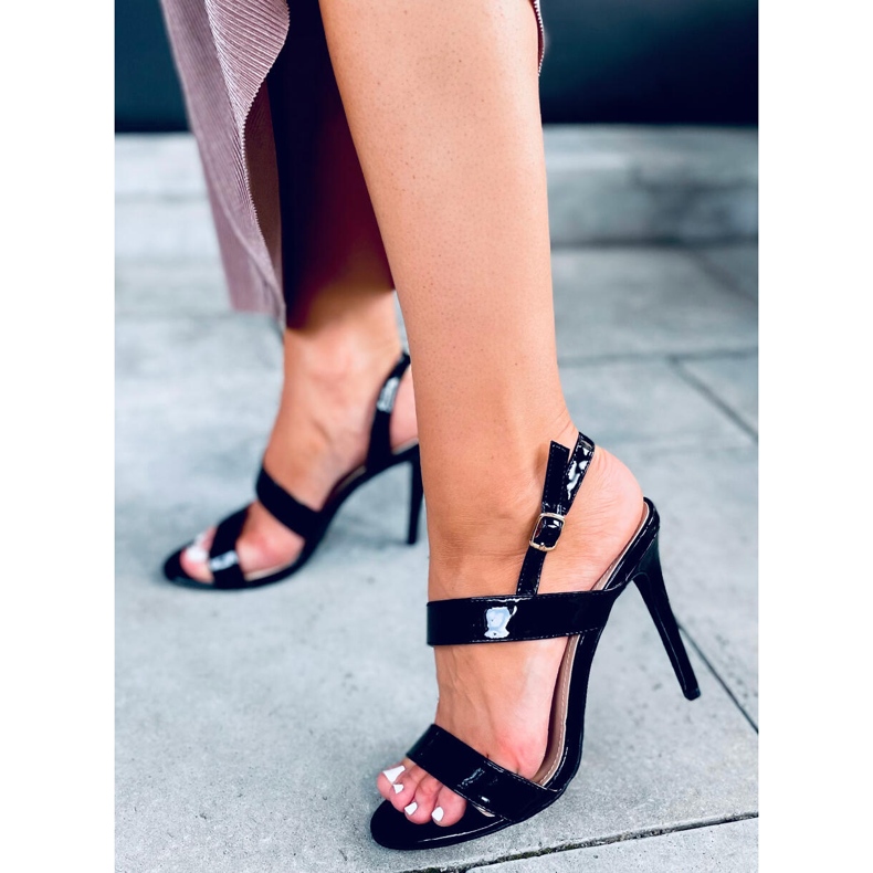 Sandale na visoku petu Amanda Black crno 1