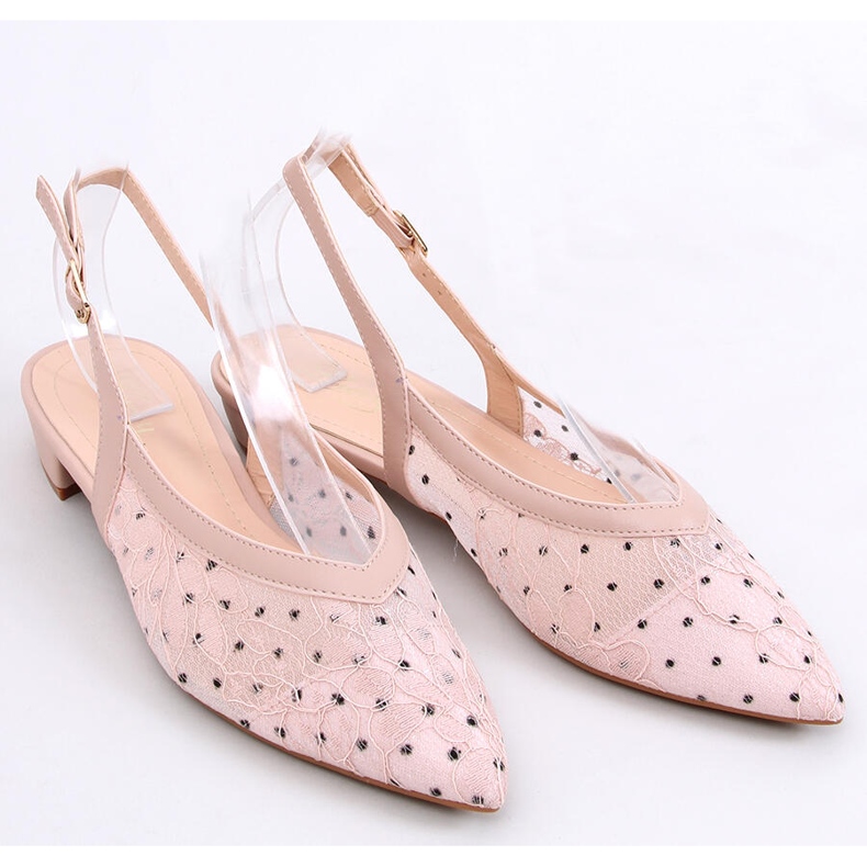 Čipkane balerinke bez pete Margo Pink ružičasta 1