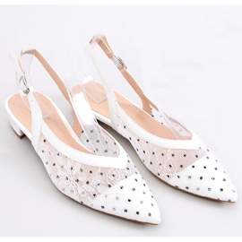 Čipkane balerinke bez pete Margo White bijela 1