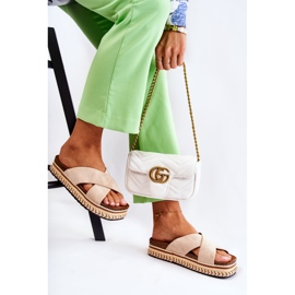 PG1 Ženske antilop papuče na bež Jossie platformi 2