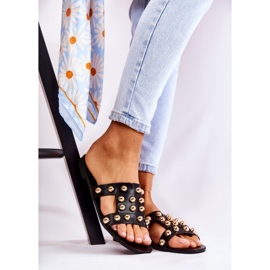 PG1 Ženske klasične papuče s ukrasima crne Scotlyn crno 1