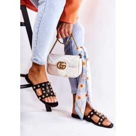 PG1 Ženske klasične papuče s ukrasima crne Scotlyn crna 2