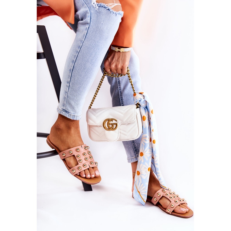 PG1 Ženske klasične papuče s ornamentima Pink Scotlyn ružičasta 2