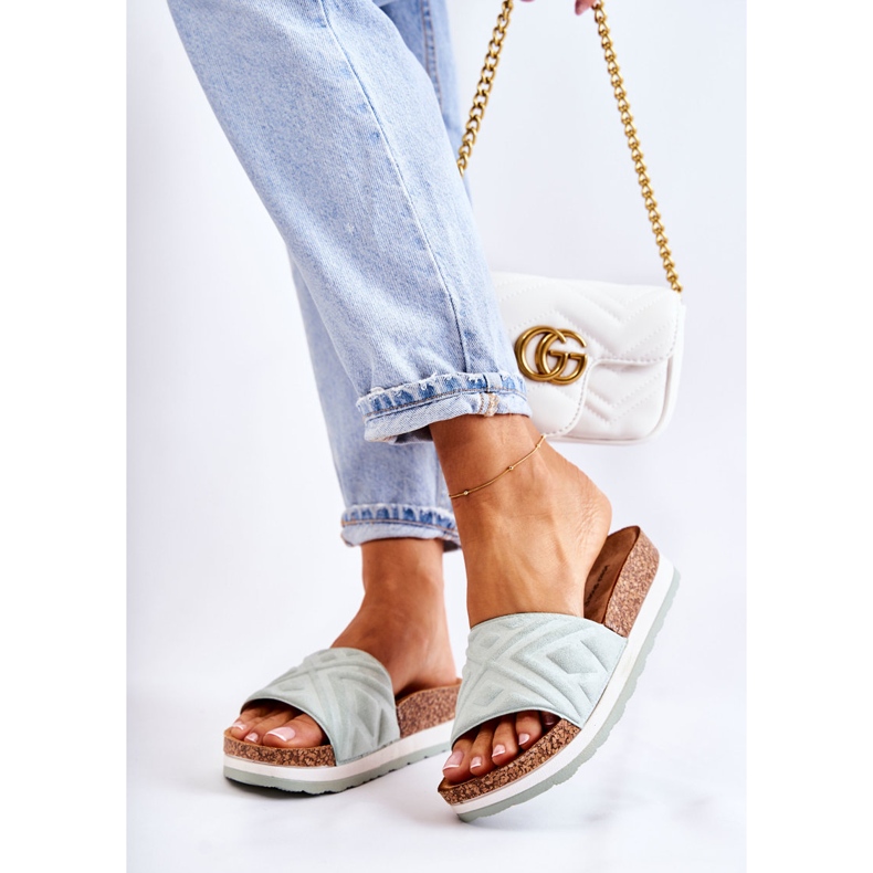 PG1 Ženske antilop papuče na masivnoj zelenoj Heritta platformi zelena 2