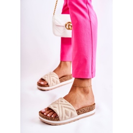 PG1 Ženske antilop papuče na masivnoj platformi Bež Heritta 2