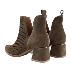 Lewski Shoes Antilop ažurne čizme Lewski cipele 3165 zemljani velur smeđa 6