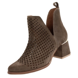 Lewski Shoes Antilop ažurne čizme Lewski cipele 3165 zemljani velur smeđa 5