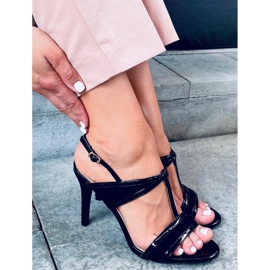 Penny crne sandale na visoku petu crna 2