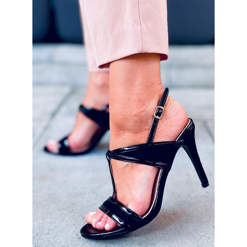 Penny crne sandale na visoku petu crna 1