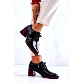 S.Barski Lakirane niske cipele s patentnim zatvaračem crna crvena 2