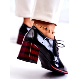 S.Barski Lakirane niske cipele s patentnim zatvaračem crno crvena 3