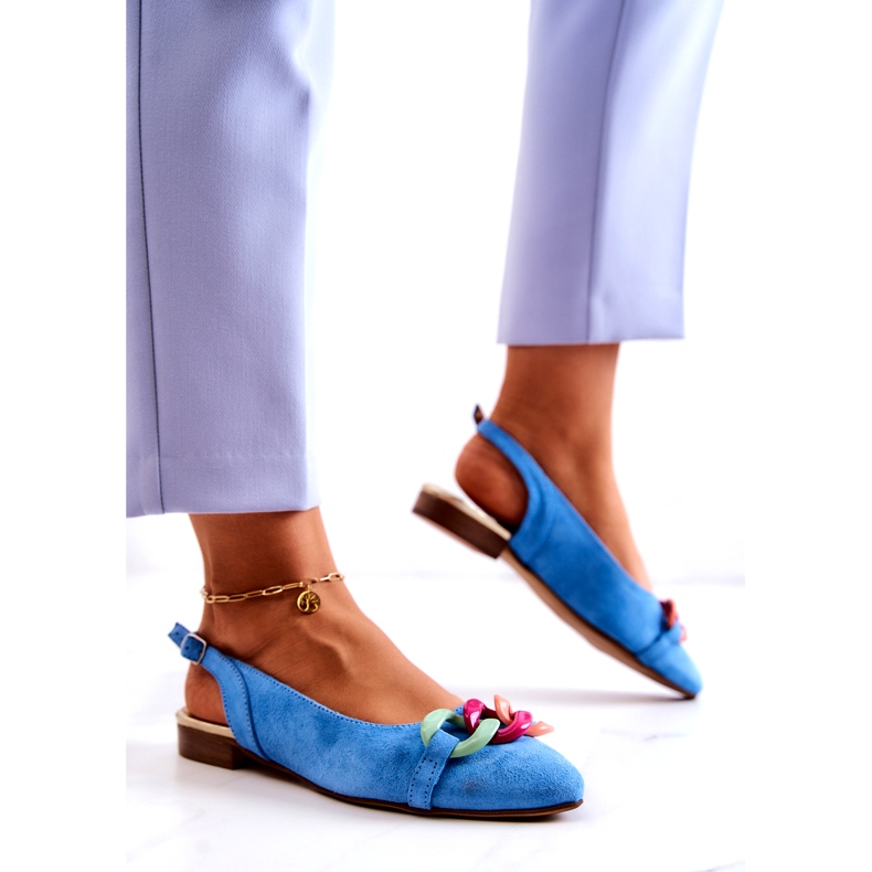 Lewski Shoes Suede balerinke s lančićem Lewski cipele 3125 plave plava raznobojna 2