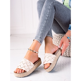 SHELOVET Papuče na platformi bež 1