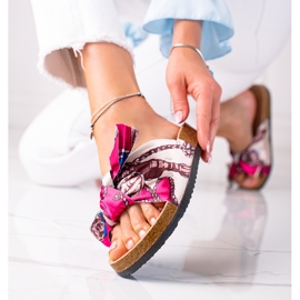 SHELOVET Ružičaste papuče s mašnom ružičasta 1