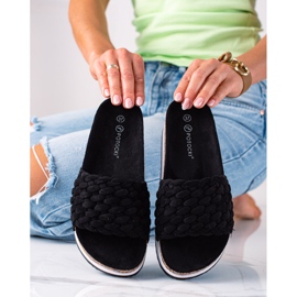 W. Potocki Pletene Potocki papuče crno 1