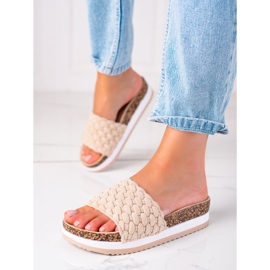 W. Potocki Pletene Potocki papuče bež 1