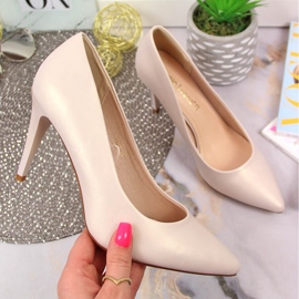 Pumpe na biserno bež Sergio Leone zlatna 1