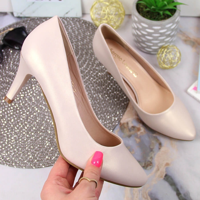 Pumpe na biserno bež Sergio Leone zlatni 1