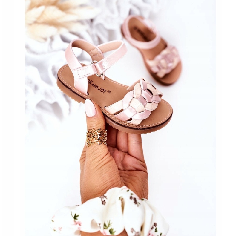 Djevojke sandale sa zmijskim uzorkom ružičaste ružičasta 2