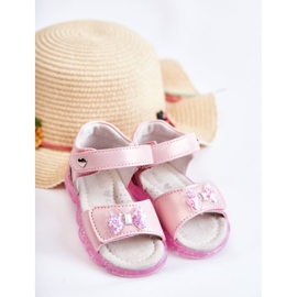 PE1 Udobne dječje sandale s ružičastim Cayo ukrasom ružičasta 6