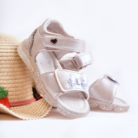 PE1 Udobne dječje sandale sa Silver Cayo ukrasom ružičasta 1