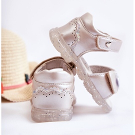 PE1 Udobne dječje sandale sa Silver Cayo ukrasom ružičasta 2
