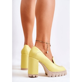 PA2 Modne pumpice na masivnoj žutoj Margott platformi žuta boja 2