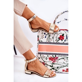 PA2 Ženske zlatne Shanley kožne sandale zlatna 2