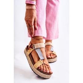 FB1 Ženske sandale za ljeto bež-žuta Galia smeđa narančasta 1