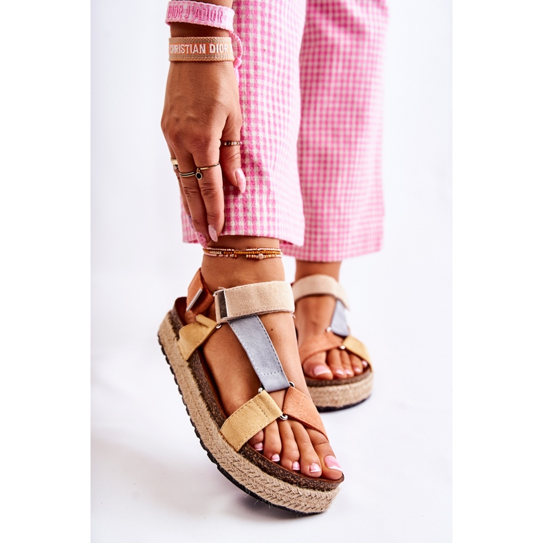 FB1 Ženske sandale za ljeto bež-žuta Galia smeđa naranča 1