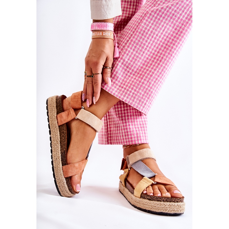 FB1 Ženske sandale za ljeto bež-žuta Galia smeđa narančasta 2