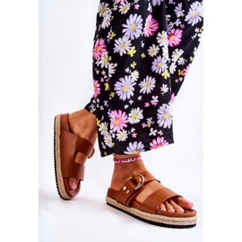 FB1 Modne ženske bež Penelope papuče smeđa 2