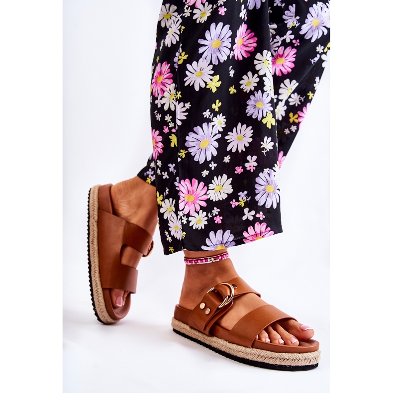 FB1 Modne ženske bež Penelope papuče smeđa 2