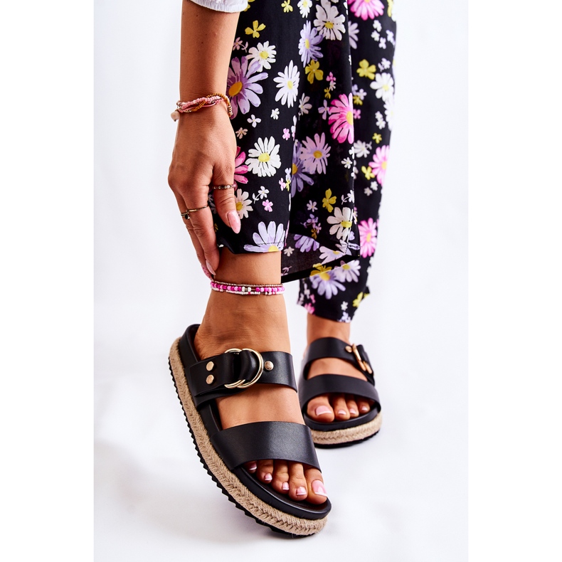 FB1 Modne ženske crne Penelope papuče crna 1