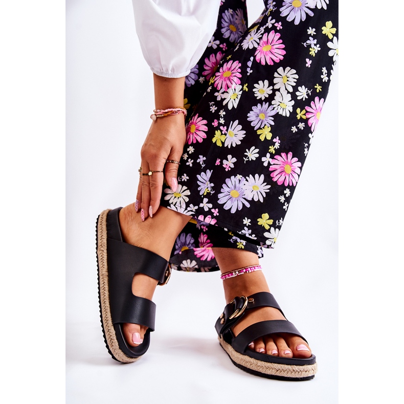 FB1 Modne ženske crne Penelope papuče crno 2