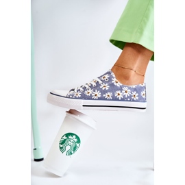 PS1 Ženske niske tenisice s plavim Janey cvjetovima plava 1