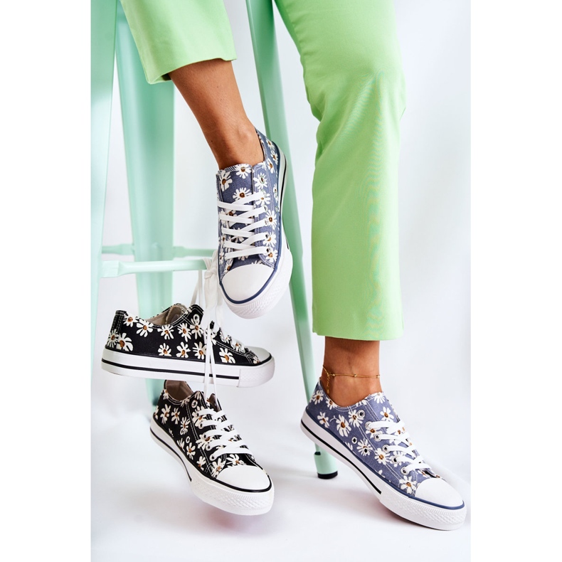 PS1 Ženske niske tenisice s plavim Janey cvjetovima plava 2