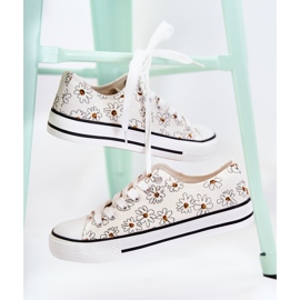 PS1 Ženske niske tenisice s bijelim cvjetovima Janey bijela 2