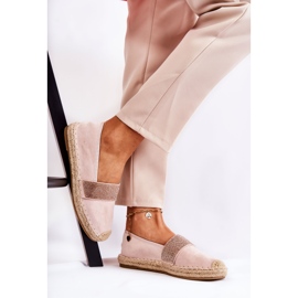 PG1 Ženske slip-on espadrile s ružičastim masalom od kubičnog cirkonija ružičasta 1