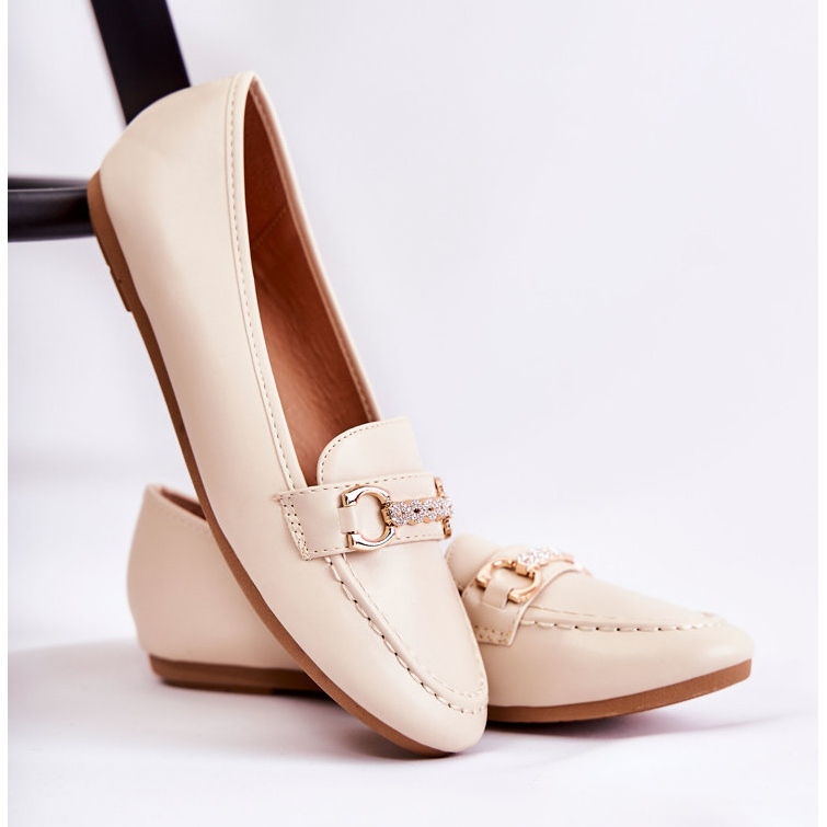 PG1 Ženske kožne mokasinke Bež Godley 1